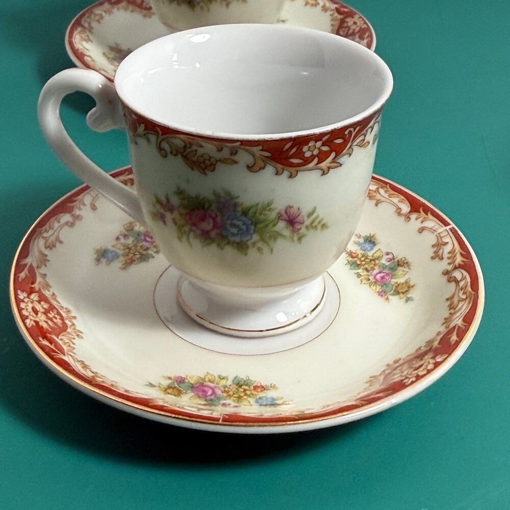 Vintage Demitasse Cups and Saucers Morimura Brothers (Noritake) - Picture 2 of 9